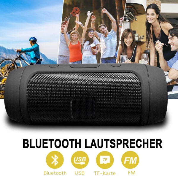 Superportabel, kraftfull och uthållig-högtalare med Lautsprecher Wasserdichter IPX6 Tragbarer Bluetooth 5.0, 360° TWS Stereo Sound,Einbyggd Mikrofon