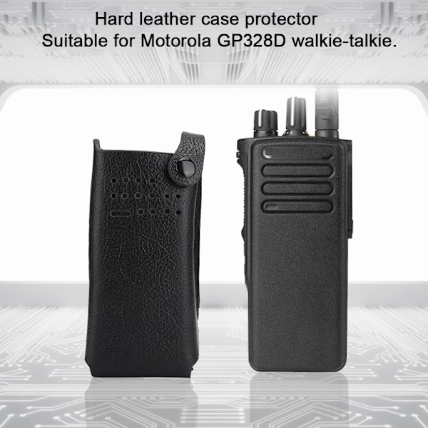 Hårt PU- case med ryggklämma/ nylon för Motorola GP328D Walkie Talkie
