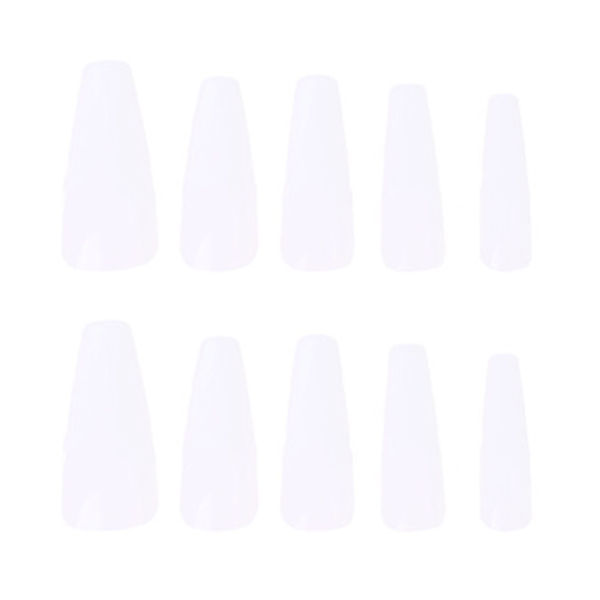 100 st Matte Extra Long Ballerina Press on Nails Coffin Falska Naglar Solid Color Full Cover Fake Nails Matte Coffin Falska Naglar med Box för Kvinnor