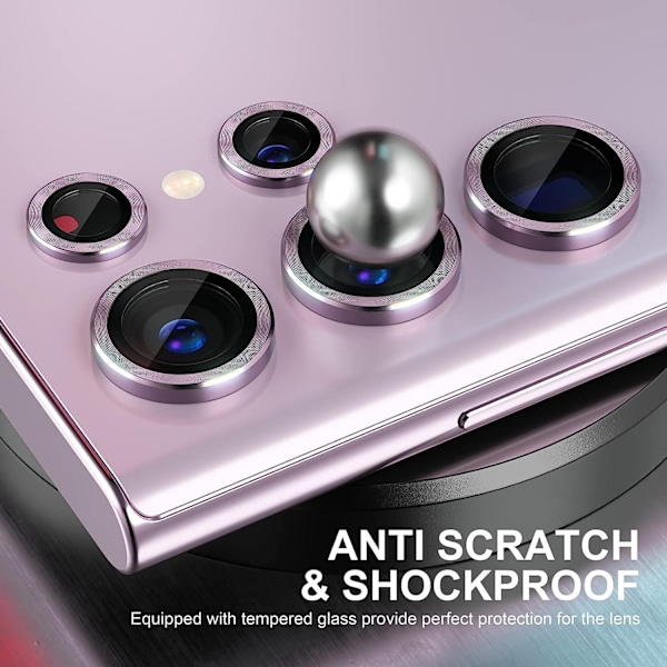 Burgundy Samsung S24 Ultra Kamera Linsskydd Transparent one size