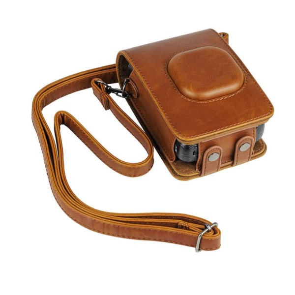 Resväska kompatibel med Fujifilm Instant Mini Liplay Hybrid Instant Camera - Kameraväska i rent läder med avtagbar axelrem