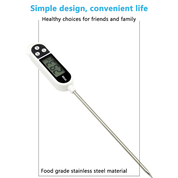 LCD-skärm Digital Kötttermometer, Snabb Respons och Högprecisionssensor för Exakta Mätningar, Lätt att Förvara