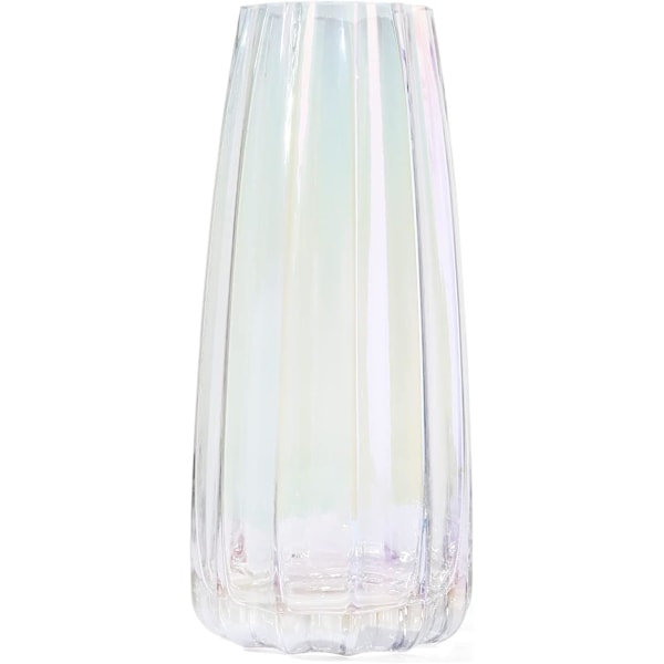 Utsökt blomvas för dekoration, klar glasvas med hållbart munblåst glas och enkel stilren design perfekt för heminredning och bröllop