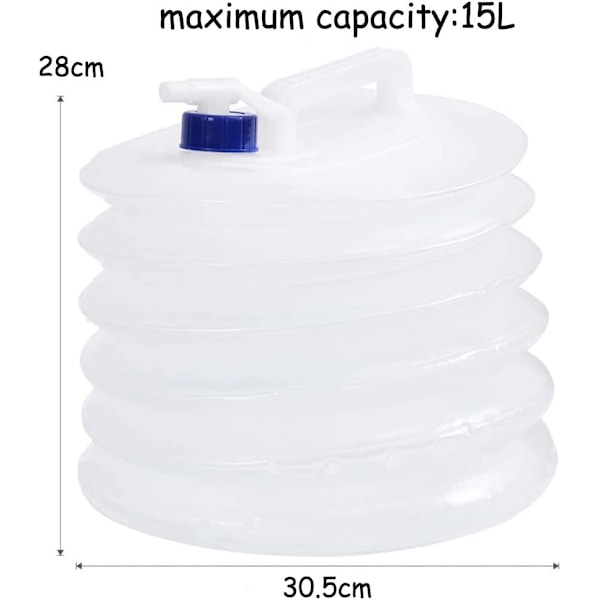 Flexibel Hopfällbar Vattenbehållare, Perfekt för Extrema Väderförhållanden, BPA-fri & Livsmedelsgodkänd för Säker Dricksvattenförvaring (15L)