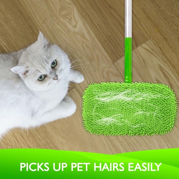 Återanvändbara Våta Padder Påfyllning för Swiffer Sweeper Mopp - Torra Svepduk & Våta Moppduk för Hushållsrengöring - Tvättsbara Mikrofiber Padder för