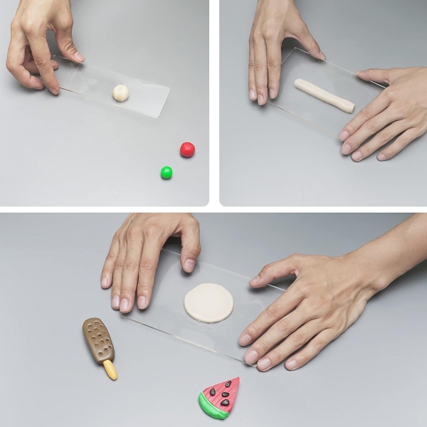 Kreativa DIY Hantverksverktyg, Formnings- och Skulpteringsset med Non-Stick Yta Klar Akryl för Mångsidiga Konstprojekt, Inkluderar Akryl Lerrulle,
