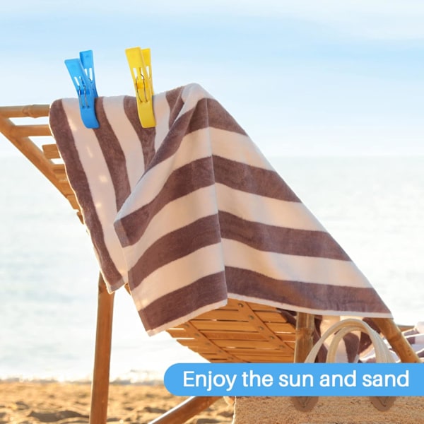 Strandstol Handdukshållare, Jumbo Strandhandduksklämmor Multipurpose, Robust Hållbar Konstruktion, Säkerställer Att Din Handduk Sitter På Plats I Blåsiga Förhållanden För