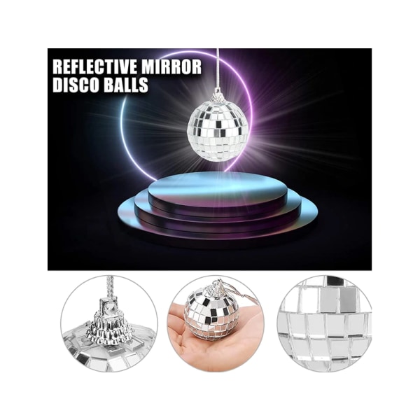 30 ST Spegel Disco Balls, 2 Inch Silver Reflexive Mirror Ball, H