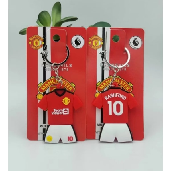 Nyckelring med fotbollsklubb, ryggsäcksdekoration, en bra present till vänner och familj Manchester United No.10 Manchester United No.10