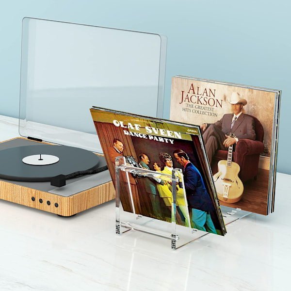 Vinylskivhållare för akustisk förvaring, Transparent Akryl Elegant Displayställ Högkvalitativa Material, Skyddar Dina Värdesaker från Repor
