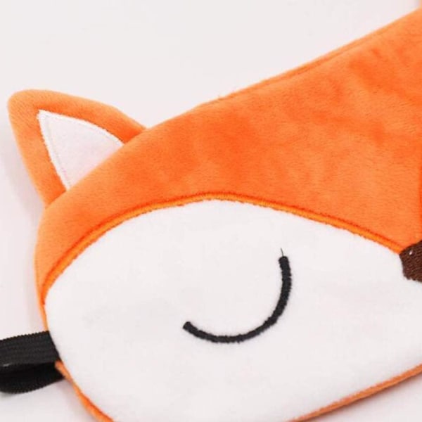 Sovögonmask plyschögonmask resesömnmask supermjuk och rolig ögonmask lämplig för barn, tjejer och vuxna (Orange Fox)