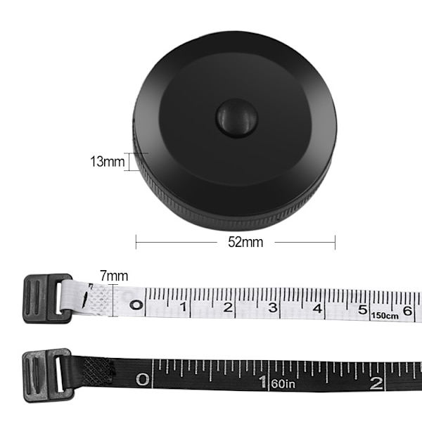 Mjukt måttband Retractable Measuring för kroppstyg Sömnad Skräddare Tyg Stickning Hantverk Viktminskning Mått Retractable  Måttband Kropp
