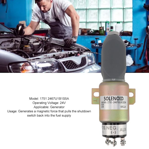 24V Bränslestopp Solenoid Brytare 1751 2467U1B1S5A Exakt Avstängnings Solenoid Brytare Motor Ersättningsdel