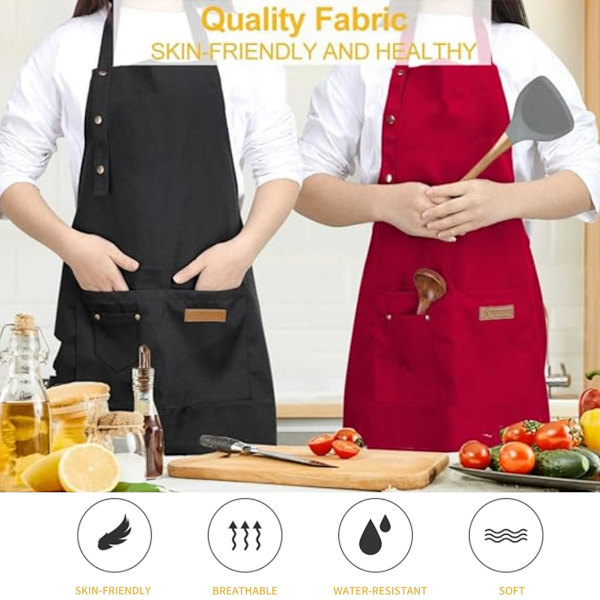 Dam- och herrkläder Förkläde Grillkock Matlagning Konstnär Presenning Justerbart köksförkläde