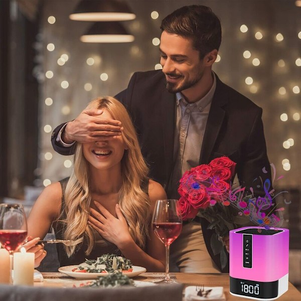 Färgskiftande Bordslampa för Sovrumsinredning, Portabel Bluetooth-Högtalare med Touchsensor Nattlampa för Utomhusaktiviteter (48 Färgskiftningar)