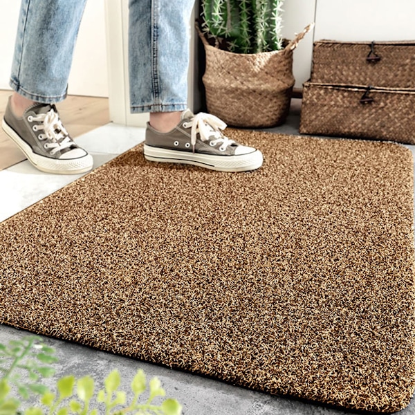 Superabsorberande halkfri dörrmatta för inom- och utomhusbruk, låg profil magisk matta för husdjursvänliga entréer, superabsorberande lugg håller golven torra och rena