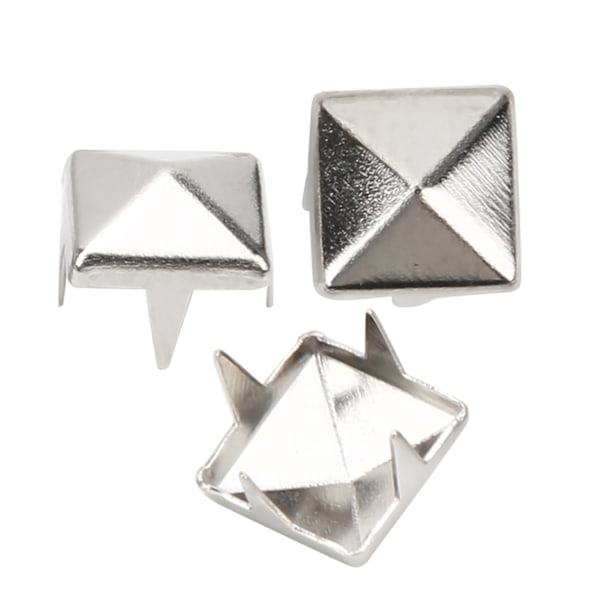 400 Set 4MM-7MM DIY Läderhantverk Spikar Nitar Kvadratiska Spikar Dubbar Väskor Skor Bälte Tillbehör Silver 7mm