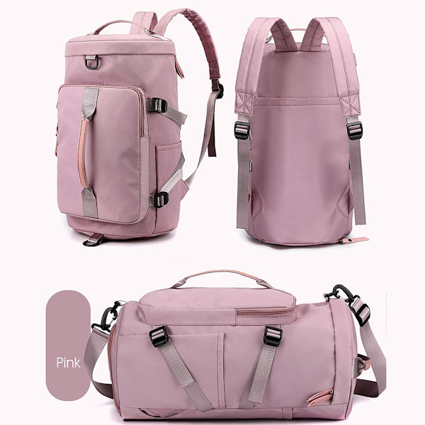 Resväska duffel Backpack, gym weekend vattentät duffelväska med skofack, lätt justerbar handbagage gymväska