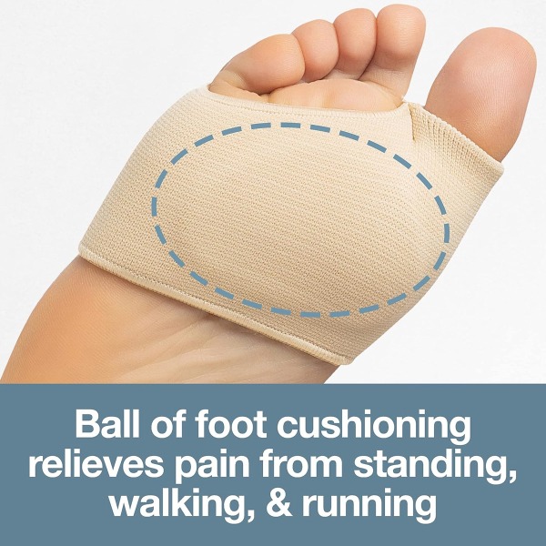Mellanfotsdynor - Ball of Foot smärtlindringskuddar - 4 ST tygärmar med gelinlägg (hudton)