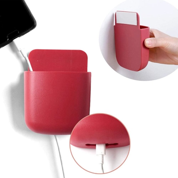 Smidig förvaringslösning, fjärrkontrollhållare, väggmonterad självhäftande, förvaring för telefonladdning, hållbar högkvalitativ plast, platsbesparande design, enkel
