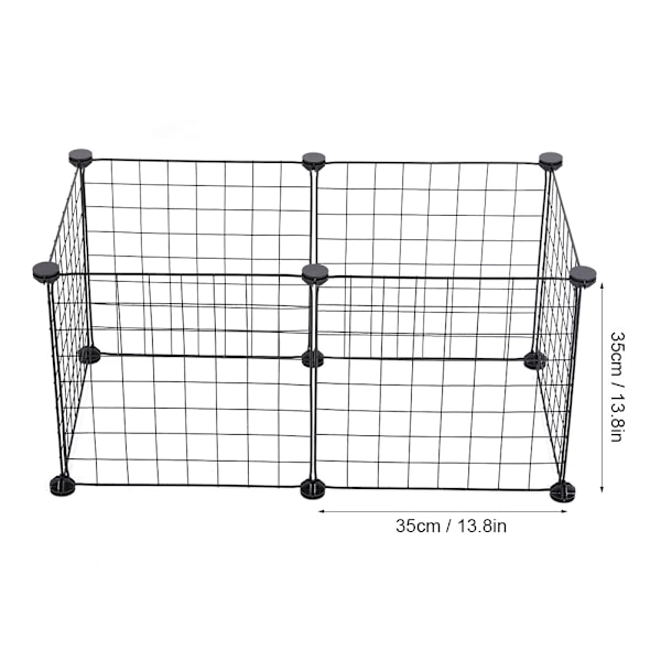 6 st svarta husdjursstängsel bur järntråd nät DIY fri kombination hundhus kaninhus sovrum