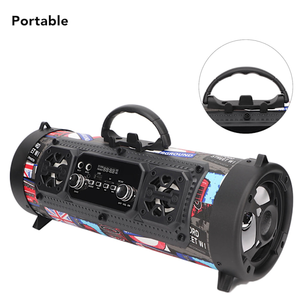 Subwoofer Bluetooth-högtalare HiFi-ljud Volymjusterbar Bärbar Trådlös Bluetooth-högtalare för Hem Utomhus 20W