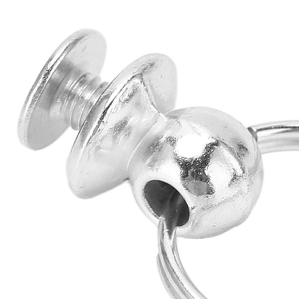 100 Set Monk Nitar med Dragslingor 8mm Högpolerad Kopparmaterial Dubbel Slinga Dragslinga för DIY Kläder Väskor Skor Silver