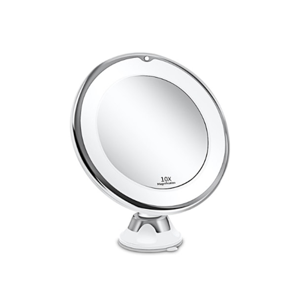 10X Förstoringssminkspegel med Ljus, 360 Graders Rotation, Integrerad Låsande Sugkopp För Säker Fästning, Perfekt För Felfri Makeup