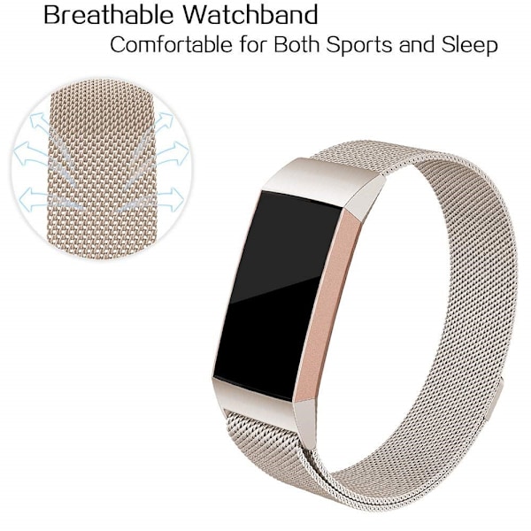 Milanese Loop Armband Fitbit Charge 3/4 Champagne Gold