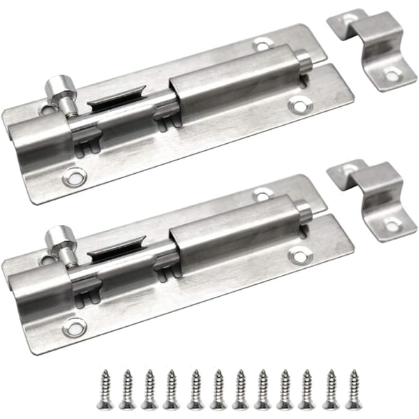 Set med 2 dörrlås, Jormftte, Rostfritt stål, Silver