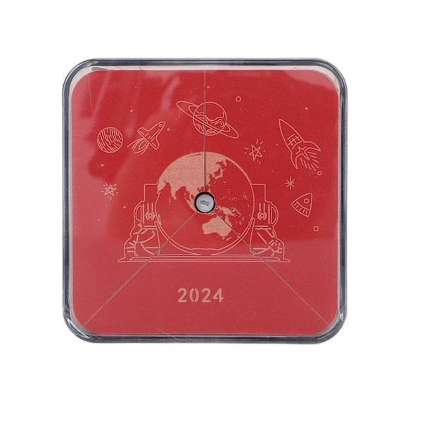 2024 Jordpapper Snideri 3D Kalender Konst 2024 Kalender Memoblock 3D Papperskonst för Lärare Kollega Klasskamrat Barn Röd