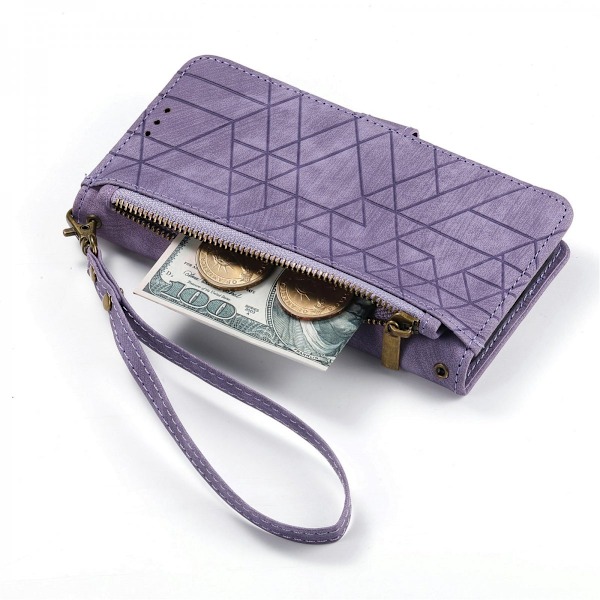 Zipper Plånboksfodral Samsung Galaxy A14 Lila