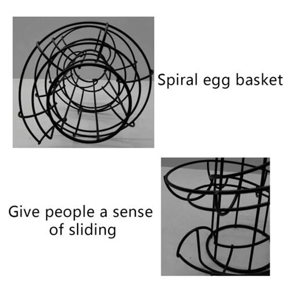 Spiralformad äggförvaring, äggställ i metall, spiralformad äggköksdisplay, för 24 ägg (svart)
