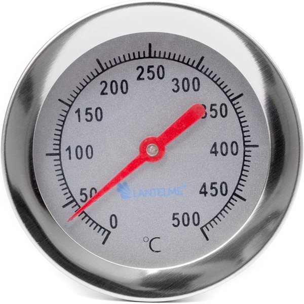 Ugnstermometer, analog termometer för ugnstermometer i rostfritt stål för bakning eller grillning, motståndskraftig upp till 400 °C