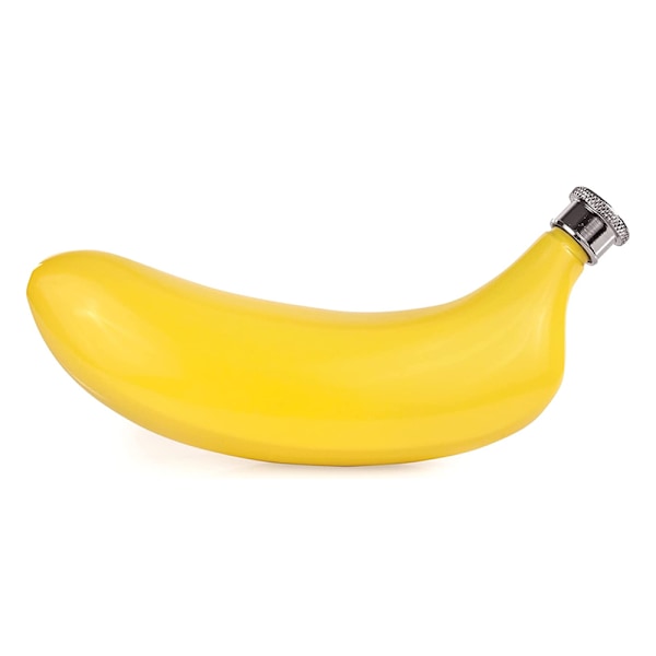 Lyxflaska, bananformad design, flaska med bra tätningseffekt för utomhusäventyr, högkvalitativt material 177 ml gul (skruvlock)