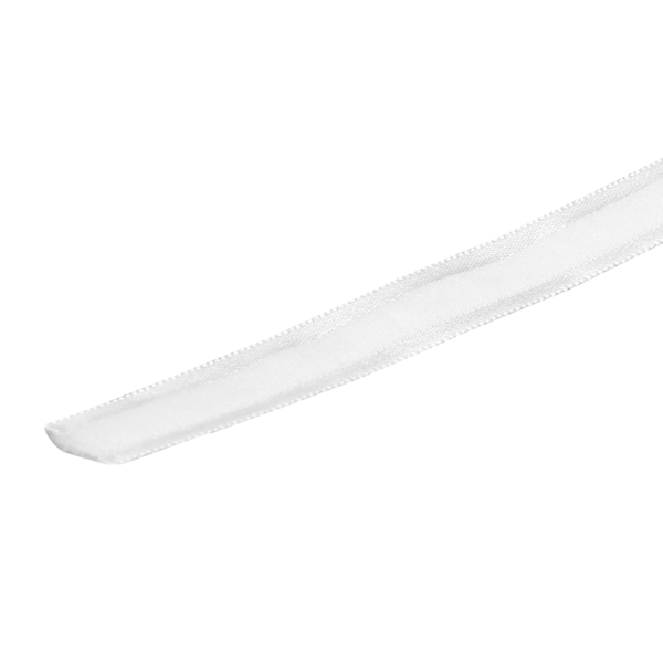 Tygband, Bredd 0,6 tum, Längd 10 Yard, Flexibelt Presentpappersband för Bröllop, Fest, Handgjort (Vit Färg Nummer 4)
