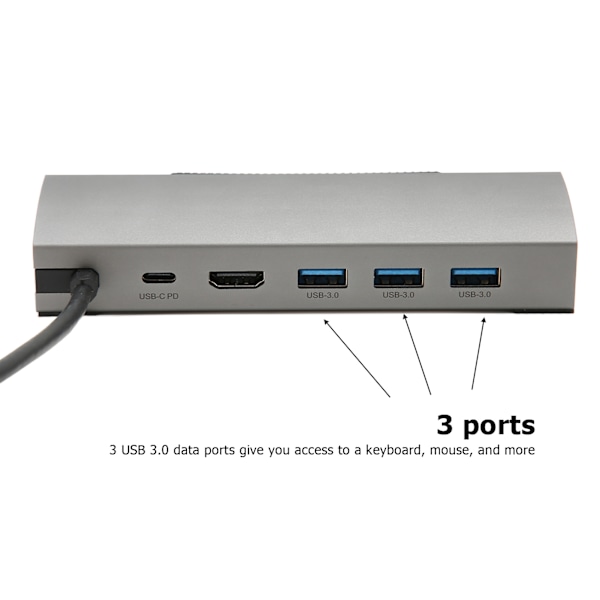 USB C Dockingstation 4K 60Hz 3 USB-portar 100W PD RJ45 1000Mbps USB C Hub Multipel Adapter för Valve Steam Deck
