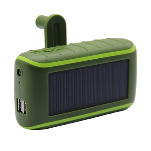 6000 mAh Multifunktionell Solcellsladdare Handvev Dynamo Driven Dubbel USB-laddare Utomhus Portabel Powerbank