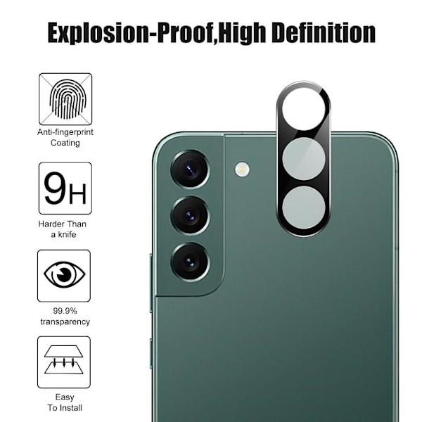 2-PACK SKALO Samsung S23 3D Linsskydd/Kameraskydd Härdat Glas Svart