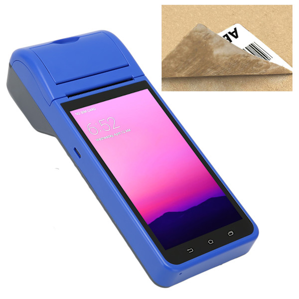 POS Kvittoskrivare 5,5 tums pekskärm 2GB RAM 32GB ROM 4G LTE WiFi 58mm Termisk skrivare för 1D 2D QR Streckkod 100‑240V EU-kontakt