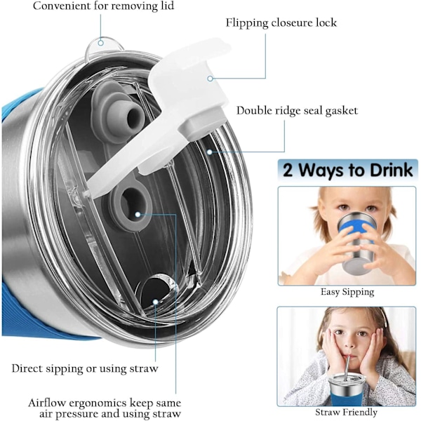 Läckagesäkra Lock Rostfria Stål Muggar, Halkfria Tjocka Silikonärmar Ger Värmeisolering, Lätt Att Rengöra Och Tål Diskmaskin, 5-pack, 35 cl