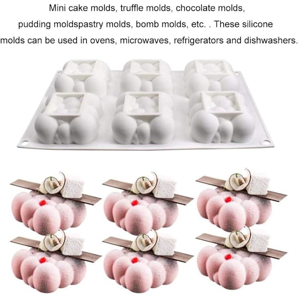 3D Bubblor Himmelsmoln Silikon Kakform, Mångsidig Bakning Non-Stick Silikon, Perfekt För Mousse, Desserter Mini-kakor, Tryfflar, Choklad,