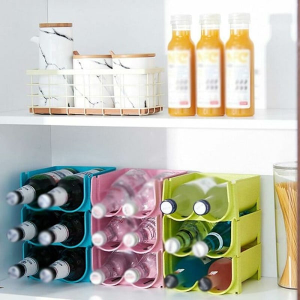 Elegant Fristående Vattenflaskorganisatör, Mångsidig Flaskförvaring För Köksbänkar Och Kylskåp, Kompakt Design Säkerställer