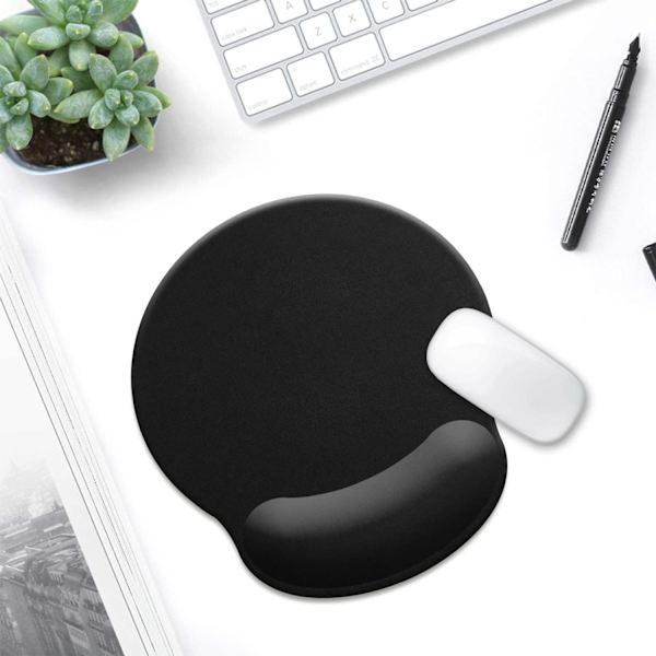 Ergonomisk musmatta med handledsstöd Gel musmatta med handledsstöd, bekväm datormusmatta för bärbar dator, smärtlindrande musmatta med halkfri