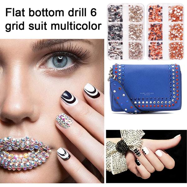 Nagelkristaller Rhinestones, Flatback Gems, för nagel-DIY-hantverk kläder skor smycken