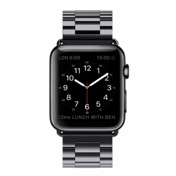 Apple Watch 42/44/45/49 1-8/SE/Ultra Metall Svart Klockarmband svart