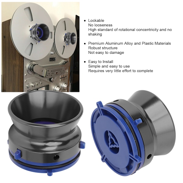 1 Par NAB Hub Adaptrar Polerad Aluminiumlegering Universal Lastningsanordning 10 Tum Öppnare för Studer ReVox för Akai Grå