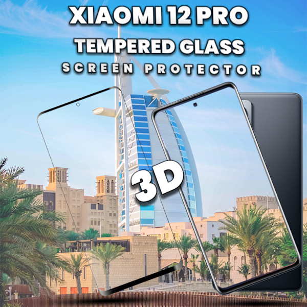 Xiaomi 12 PRO - Härdat glas 9H-Super kvalitet 3D Skärmskydd