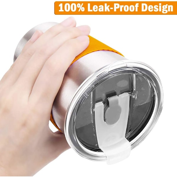 Läckagesäkra Lock Rostfria Stål Muggar, Halkfria Tjocka Silikonärmar Ger Värmeisolering, Lätt Att Rengöra Och Tål Diskmaskin, 5-pack, 35 cl