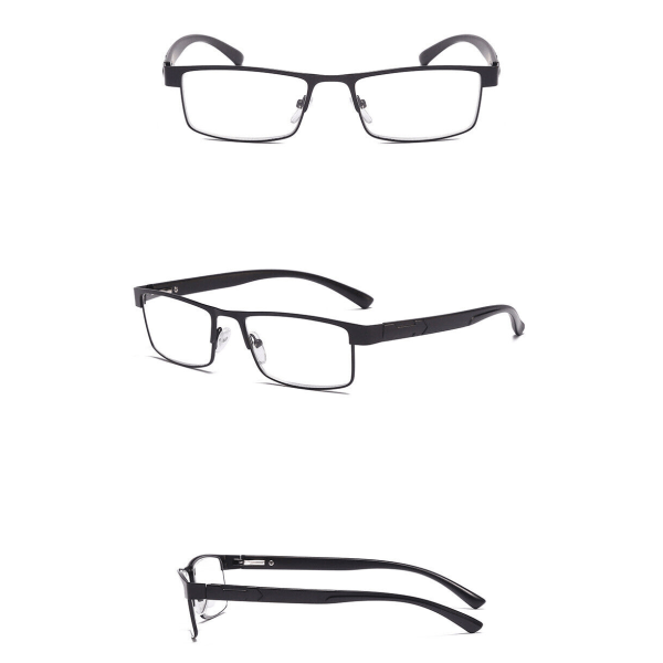3-pack herr metall läsglasögon rektangulära läsglasögon 1.5 2.0 2.5 3.0 3.5 4.0